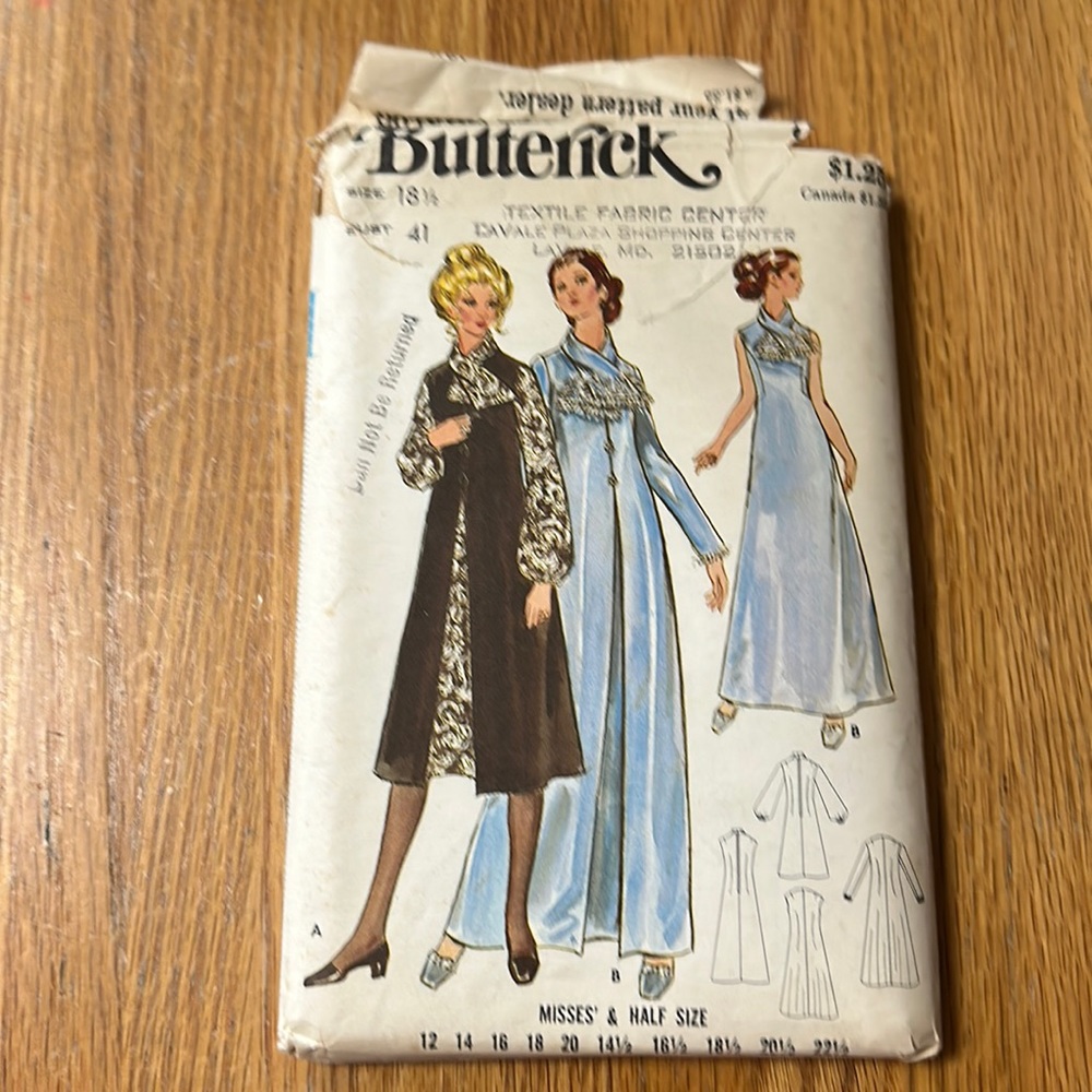 Vintage evening dress and coat Butterick 5989